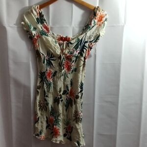 Floral Print Dress with Ruffled Sleeves